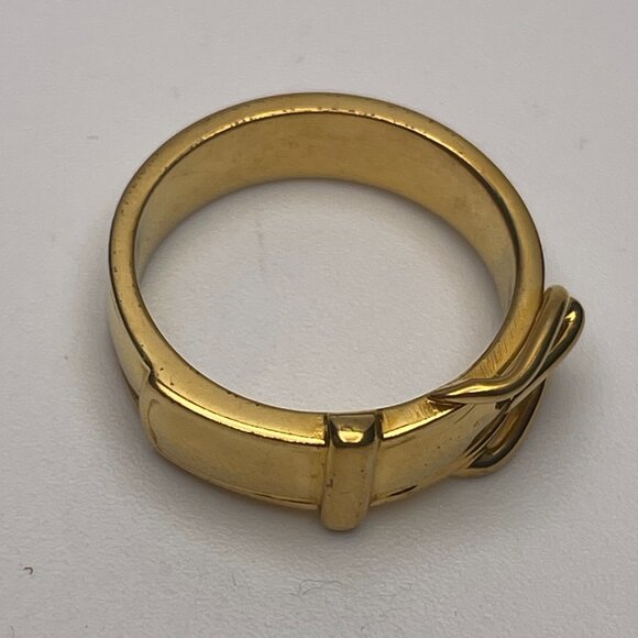 Hermès Gold Plated Buckle Bijouterie Fantaisie Scarf Ring - Preowned - Picture 4 of 9